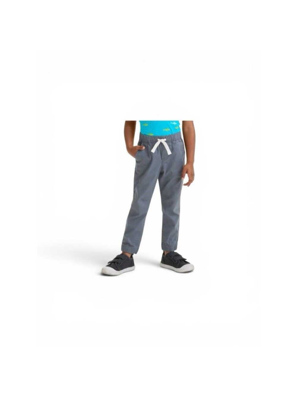 Cat & Jack Woven Grey Toddler Boys Jogger Pants 3T Cotton Pockets Elastic Waist